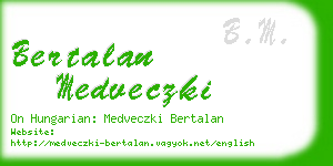 bertalan medveczki business card